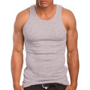 Mens A-Shirts 3 Pack Undershirt, Large, Heather Grey